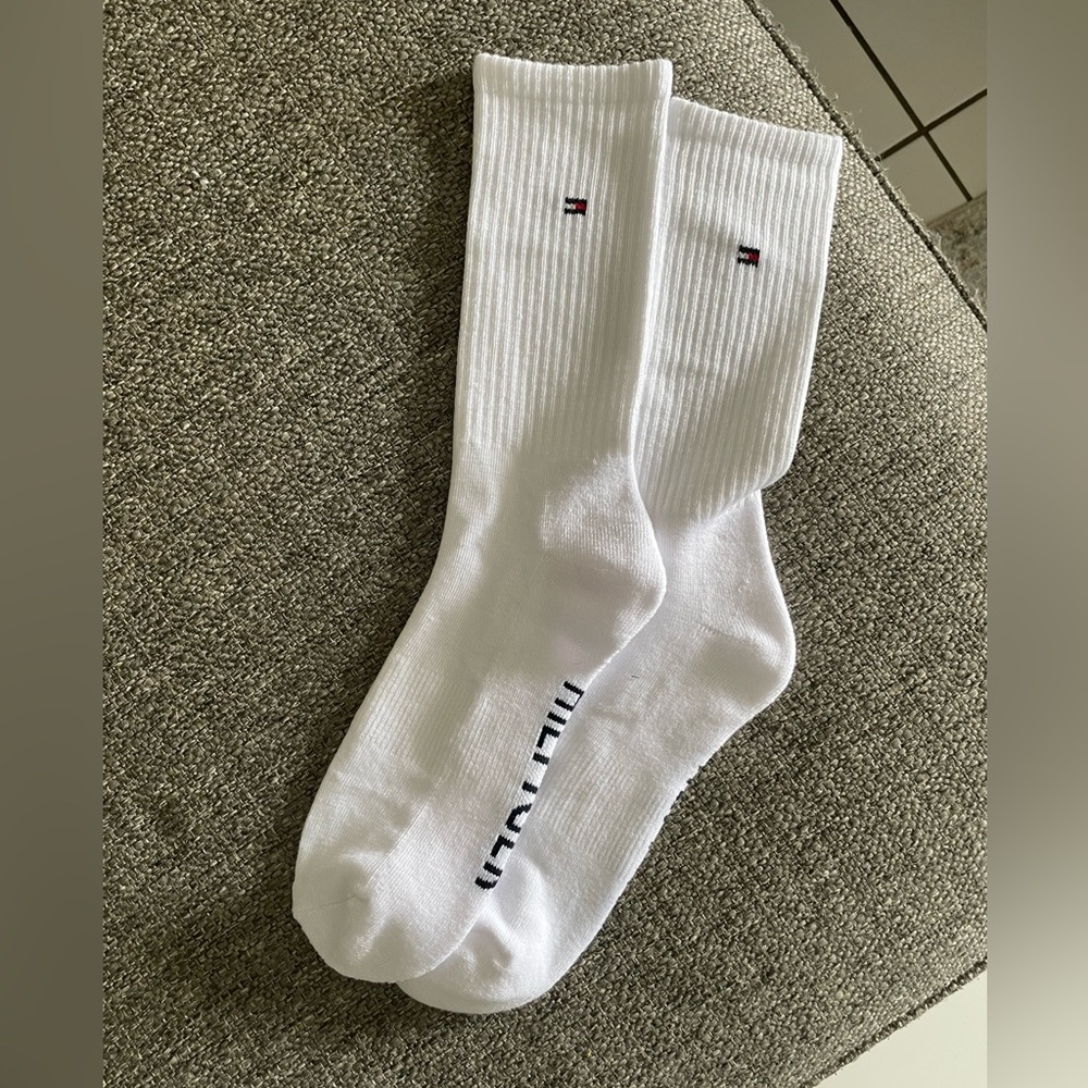 Tommy Hilfiger White Athletic Crew Socks